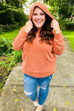 Load image into Gallery viewer, Cozy Days Rust Mineral Wash Rib Knit Hoodie