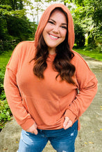 Load image into Gallery viewer, Cozy Days Rust Mineral Wash Rib Knit Hoodie