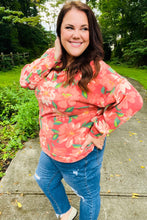 Load image into Gallery viewer, Feeling Femme Red Floral Brushed Hacci Sweater Top