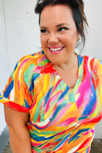 Load image into Gallery viewer, Watercolor Paint Strokes V Neck Top