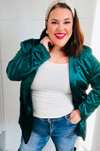 Load image into Gallery viewer, Dazzling Hunter Green Velvet Lapel Blazer