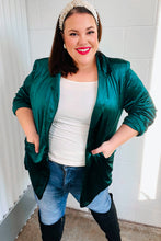 Load image into Gallery viewer, Dazzling Hunter Green Velvet Lapel Blazer