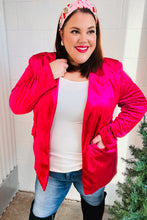 Load image into Gallery viewer, Dazzling Magenta Velvet Lapel Blazer