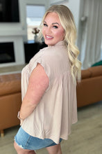 Load image into Gallery viewer, ANDREE BY UNIT- Pleat Detail Button Up Blouse in Taupe