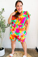 Load image into Gallery viewer, Under The Sun Abstract Floral Smocked Waist V Neck Flutter Sleeve Romper