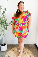 Load image into Gallery viewer, Under The Sun Abstract Floral Smocked Waist V Neck Flutter Sleeve Romper