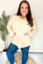 Load image into Gallery viewer, Easy Living Oatmeal Textured Knit Notch Neck Oversized Collar Sweater