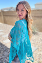 Load image into Gallery viewer, ANDREE'- Good Days Ahead Lace Kimono In Teal