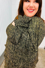 Load image into Gallery viewer, Dazzling Black Gold Foiled Smocked Fit & Flare Dress