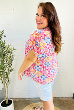Load image into Gallery viewer, Beautiful You Ivory Floral Lace Frill Notch Neck Puff Sleeve Top