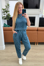 Load image into Gallery viewer, Limber Up Tapered Leg Joggers in Slate Blue- RAE MODE