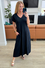 Load image into Gallery viewer, Modern Maritime Shift Maxi Dress in Black- RAE MODE