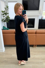 Load image into Gallery viewer, Modern Maritime Shift Maxi Dress in Black- RAE MODE