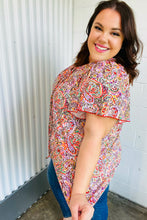 Load image into Gallery viewer, Plum Multicolor Boho Paisley Tie Neck Dolman Top