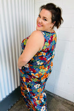 Load image into Gallery viewer, Teal & Maroon Flat Floral Fit and Flare Sleeveless Maxi Dress