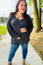 Load image into Gallery viewer, Versatile Charcoal Front Tie Modal Knit Peasant Top