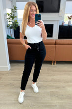 Load image into Gallery viewer, Carmen Double Cuff Joggers in Black- JUDY BLUE