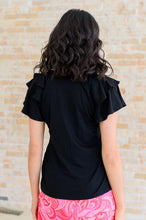 Load image into Gallery viewer, I'll Allow It Flutter Sleeve Tee In Black- 111 NORTH