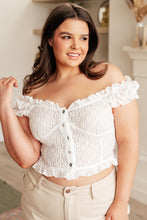Load image into Gallery viewer, POL- In Fair Verona Button Up Crop in Off White
