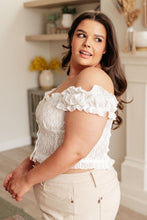 Load image into Gallery viewer, POL- In Fair Verona Button Up Crop in Off White