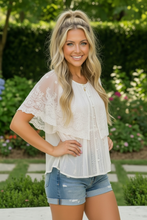 Load image into Gallery viewer, Sun Kissed Lace Flutter Top