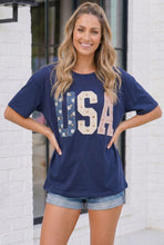 Load image into Gallery viewer, Stars Stripes and Daisy Vibes USA Graphic Tee