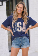 Load image into Gallery viewer, Stars Stripes and Daisy Vibes USA Graphic Tee