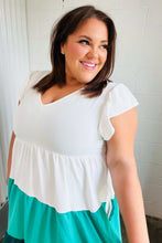 Load image into Gallery viewer, Seafoam & Emerald Tiered Frill Sleeve Midi Dress
