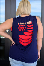 Load image into Gallery viewer, Land of the Free Tank in Navy- 1 CLIQUE