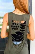 Load image into Gallery viewer, Land of the Free Tank in Olive- 1 CLIQUE