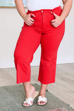 Load image into Gallery viewer, JUDY BLUE- Lisa High Rise Control Top Wide Leg Crop Jeans in Red