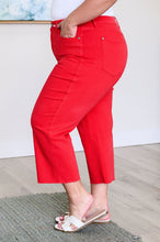 Load image into Gallery viewer, JUDY BLUE- Lisa High Rise Control Top Wide Leg Crop Jeans in Red