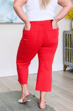 Load image into Gallery viewer, JUDY BLUE- Lisa High Rise Control Top Wide Leg Crop Jeans in Red