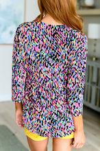 Load image into Gallery viewer, DEAR SCARLETT- Lizzy Babydoll Top in Black Multi Painted