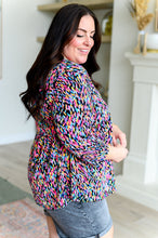 Load image into Gallery viewer, DEAR SCARLETT- Lizzy Babydoll Top in Black Multi Painted