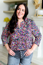 Load image into Gallery viewer, DEAR SCARLETT- Lizzy Babydoll Top in Black Multi Painted