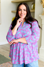Load image into Gallery viewer, DEAR SCARLETT- Lizzy Babydoll Top in Emerald and Pink Paisley