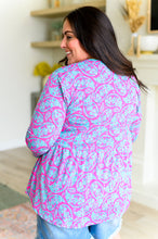 Load image into Gallery viewer, DEAR SCARLETT- Lizzy Babydoll Top in Emerald and Pink Paisley