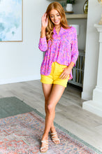 Load image into Gallery viewer, DEAR SCARLETT- Lizzy Babydoll Top in Magenta Brushstrokes