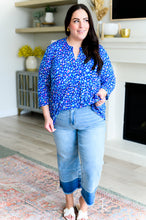 Load image into Gallery viewer, DEAR SCARLETT- Lizzy Babydoll Top in Navy Abstract