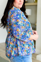 Load image into Gallery viewer, DEAR SCARLETT- Lizzy Babydoll Top in Royal Multi Fireworks