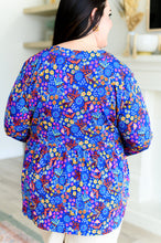 Load image into Gallery viewer, DEAR SCARLETT- Lizzy Babydoll Top in Royal Retro Floral
