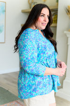 Load image into Gallery viewer, DEAR SCARLETT- Lizzy Babydoll Top in Teal Brushstrokes