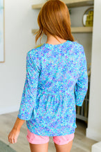 Load image into Gallery viewer, DEAR SCARLETT- Lizzy Babydoll Top in Teal Brushstrokes