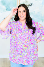 Load image into Gallery viewer, DEAR SCARLETT- Lizzy Bell Sleeve Top in Lavender Retro Ditsy Floral