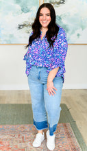 Load image into Gallery viewer, DEAR SCARLETT- Lizzy Bell Sleeve Top in Navy and Pink Floral