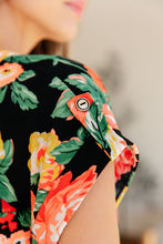 Load image into Gallery viewer, DEAR SCARLETT- Lizzy Cap Sleeve Top in Black Garden Floral