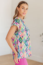 Load image into Gallery viewer, DEAR SCARLETT- Lizzy Cap Sleeve Top in Lavender Ikat