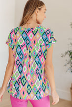 Load image into Gallery viewer, DEAR SCARLETT- Lizzy Cap Sleeve Top in Lavender Ikat