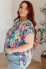 Load image into Gallery viewer, DEAR SCARLETT- Lizzy Cap Sleeve Top in Lavender Ikat